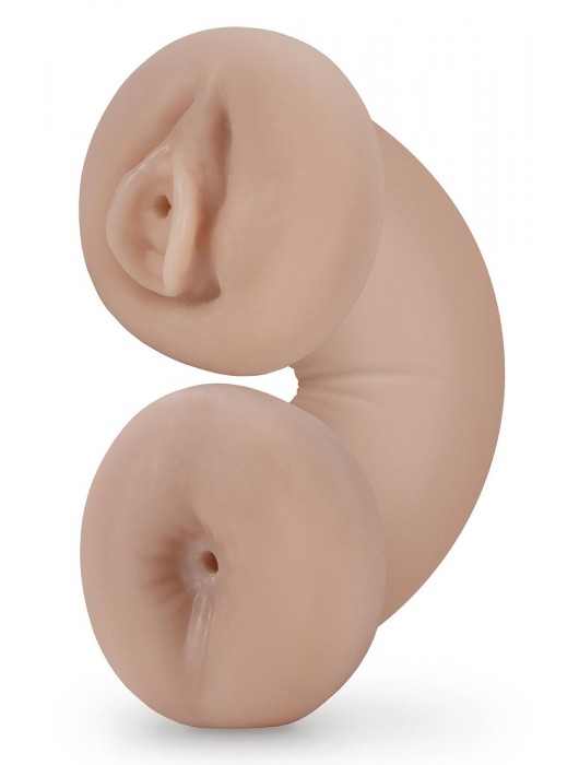 Телесный люминесцентный двусторонний мастурбатор Tasha - Blush Novelties - в Старом Осколе купить с доставкой