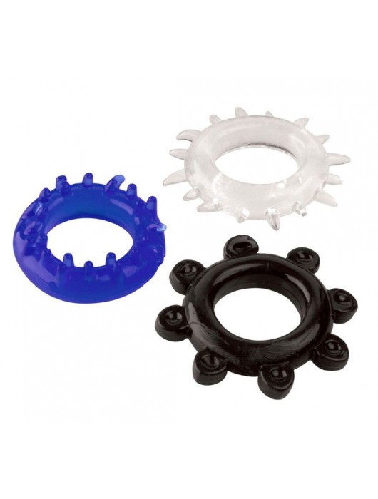 Набор из 3 эрекционных колец разного цвета и рельефа - Boys of Toys - в Старом Осколе купить с доставкой