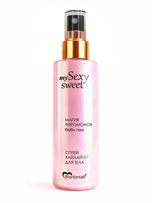 Спрей хайлайтер для тела Sexy Sweet с ароматом бабл-гам, шиммером и феромонами - 200 мл. -  - Магазин феромонов в Старом Осколе