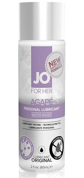 Лубрикант на водной основе для женщин JO AGAPE LUBRICANT ORIGINAL - 60 мл. - System JO - купить с доставкой в Старом Осколе