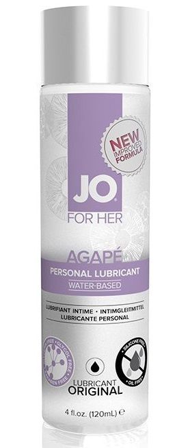 Женский лубрикант на водной основе JO AGAPE LUBRICANT ORIGINAL - 120 мл. - System JO - купить с доставкой в Старом Осколе