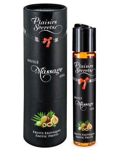 Массажное масло с ароматом экзотических фруктов Huile de Massage Gourmande Fruits Exotiques - 59 мл. - Plaisir Secret - купить с доставкой в Старом Осколе