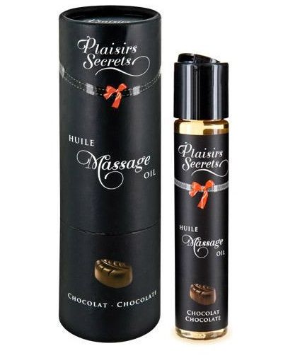 Массажное масло с ароматом шоколада Huile de Massage Gourmande Chocolat - 59 мл. - Plaisir Secret - купить с доставкой в Старом Осколе