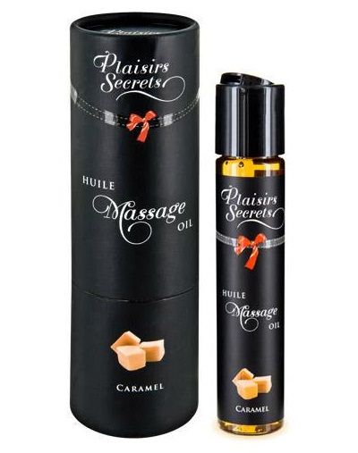 Массажное масло с ароматом карамели Huile de Massage Gourmande Caramel - 59 мл. - Plaisir Secret - купить с доставкой в Старом Осколе