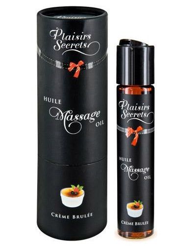 Массажное масло с ароматом крем брюле Huile de Massage Gourmande Creme Brulée - 59 мл. - Plaisir Secret - купить с доставкой в Старом Осколе