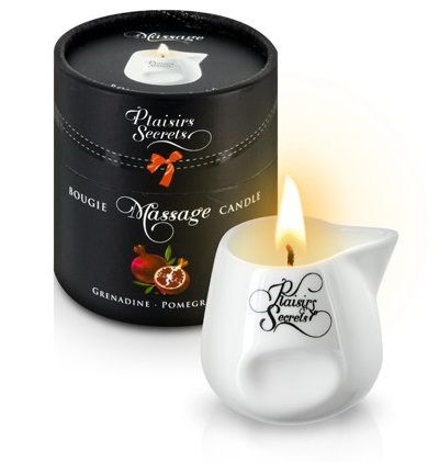 Массажная свеча с ароматом граната Bougie de Massage Gourmande Grenadine - 80 мл. - Plaisir Secret - купить с доставкой в Старом Осколе