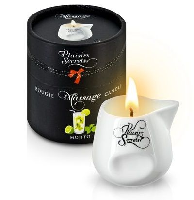 Массажная свеча с ароматом мохито Bougie de Massage Mojito - 80 мл. - Plaisir Secret - купить с доставкой в Старом Осколе