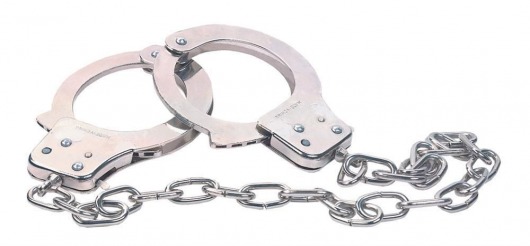 Наручники из металла с длинной цепочкой CHROME HANDCUFFS METAL HANDCUFFS W. KEY - NMC - купить с доставкой в Старом Осколе