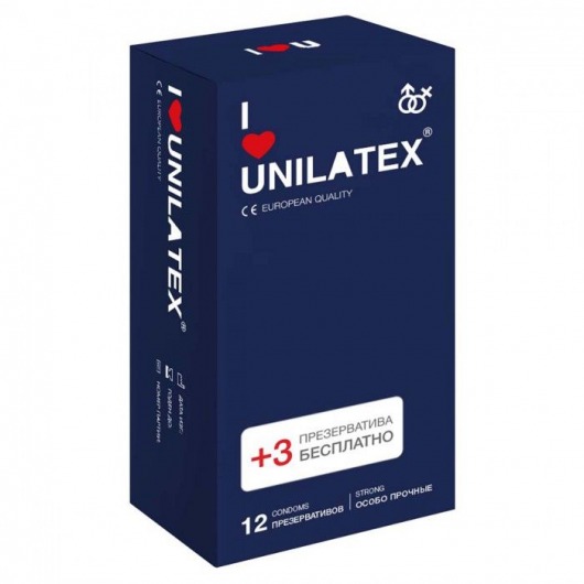 Ультрапрочные презервативы Unilatex Extra Strong - 12 шт. + 3 шт. в подарок - Unilatex - купить с доставкой в Старом Осколе