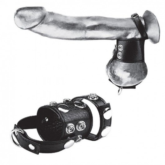 Утяжка на пенис и мошонку Cock Ring With 1.5  Ball Stretcher And Optional Weight Ring - BlueLine - купить с доставкой в Старом Осколе