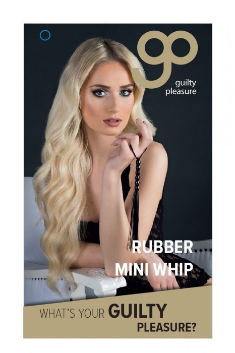 Чёрная мини-плеть из резины Rubber Mini Whip - 22 см. - Blush Novelties - купить с доставкой в Старом Осколе