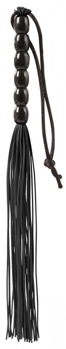 Чёрная мини-плеть из резины Rubber Mini Whip - 22 см. - Blush Novelties - купить с доставкой в Старом Осколе