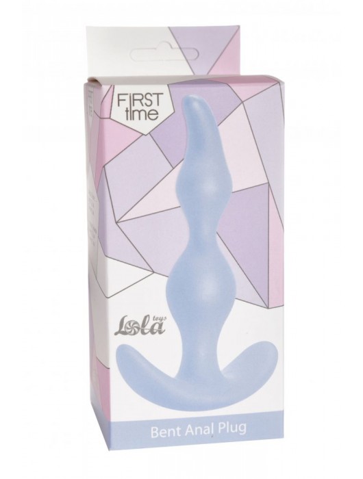 Голубая анальная пробка Bent Anal Plug Black - 13 см. - Lola Games
