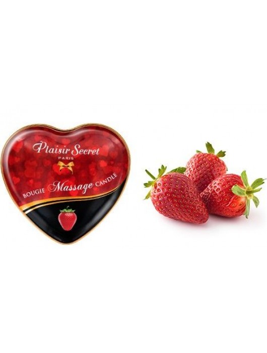 Массажная свеча с ароматом клубники Bougie Massage Candle - 35 мл. - Plaisir Secret - купить с доставкой в Старом Осколе
