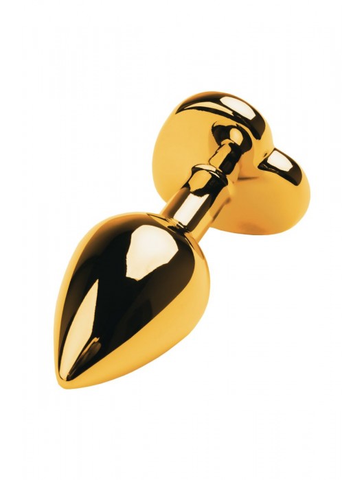 Золотистая анальная пробка с кристаллом-сердцем - 7,5 см. - ToyFa - купить с доставкой в Старом Осколе
