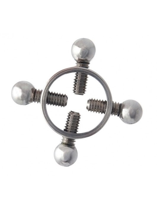 Серебристые зажимы для сосков на винтах - ToyFa - купить с доставкой в Старом Осколе