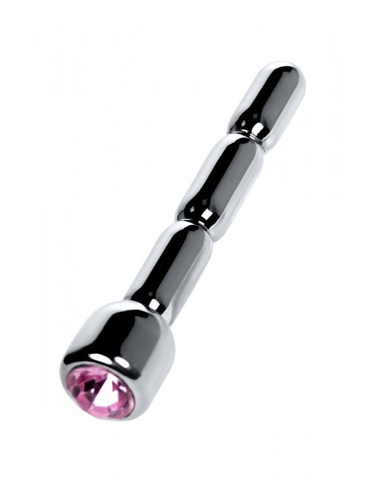 Серебристый уретральный плаг со стразом - 7 см. - ToyFa - купить с доставкой в Старом Осколе