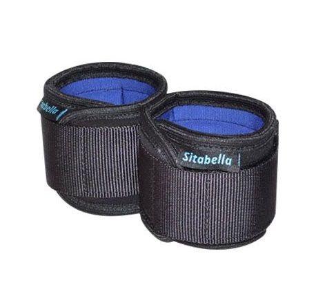 Неопреновые черно-синие наручники - Sitabella - купить с доставкой в Старом Осколе