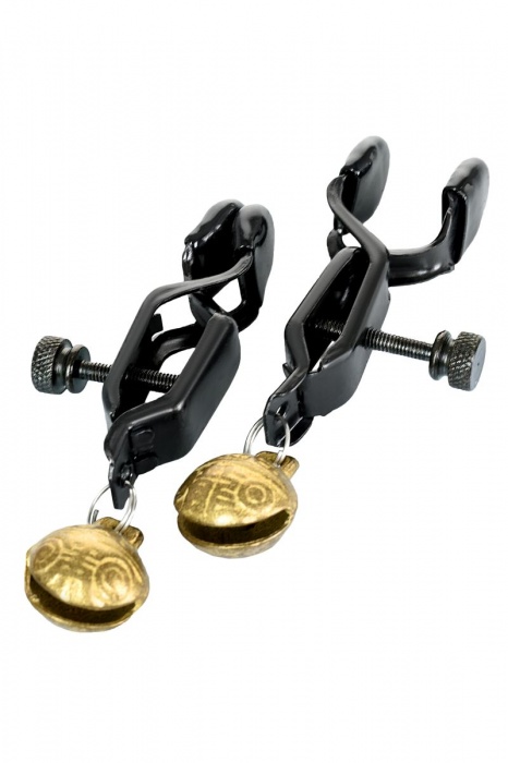 Черно-золотистые зажимы для сосков TOYFA Theatre - ToyFa - купить с доставкой в Старом Осколе