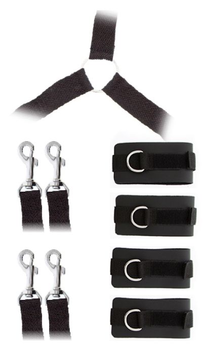 Комплект наручников и поножей LUXURIOUS BED RESTRAINT CUFF SET - Blush Novelties - купить с доставкой в Старом Осколе