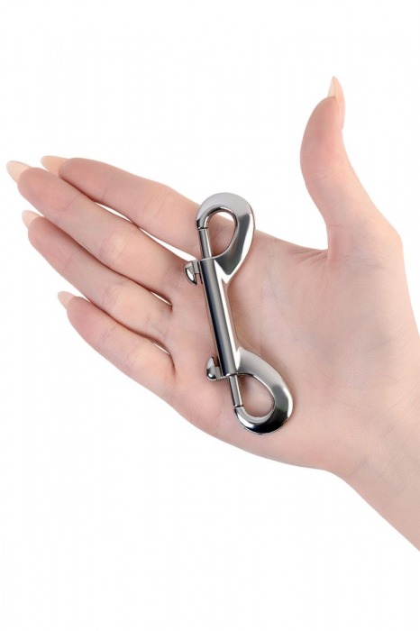 Серебристый двухсторонний карабин TOYFA Metal - ToyFa - купить с доставкой в Старом Осколе